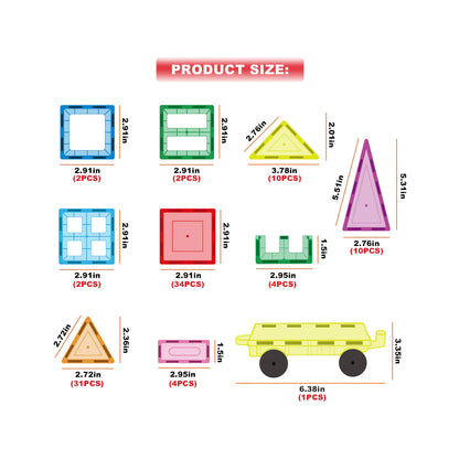 Set de 101 Piezas con Bolsa para Cargar - Bloques Magneticos no