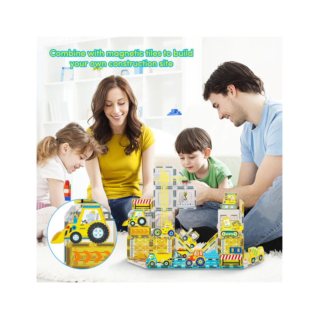 Set de Vehiculos de Construccion Magneticos - 8 Piezas