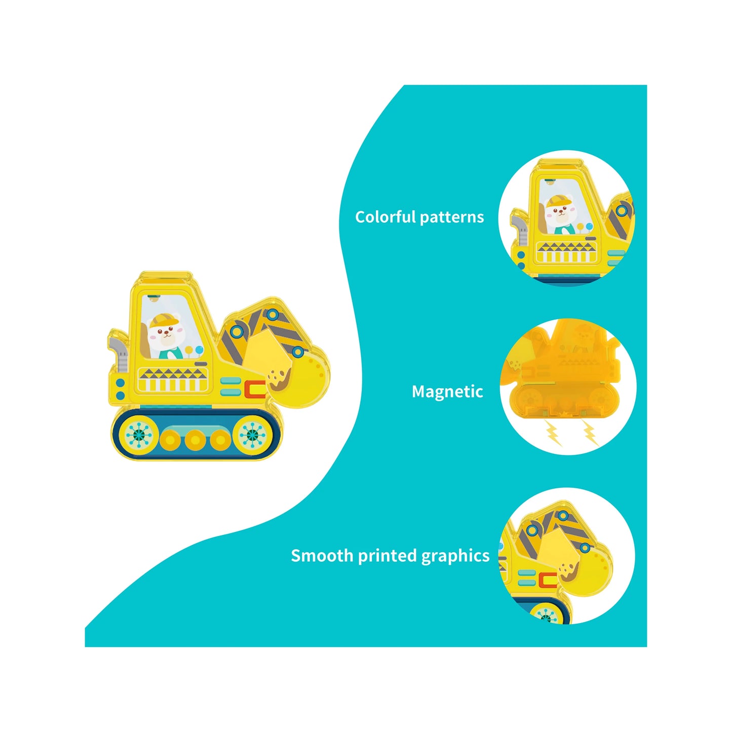 Set de Vehiculos de Construccion Magneticos - 8 Piezas