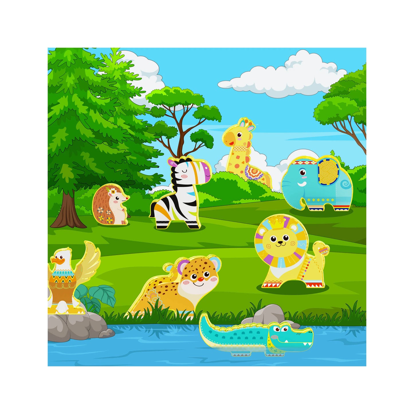 Set de animales Safari Magneticos - 8 Piezas