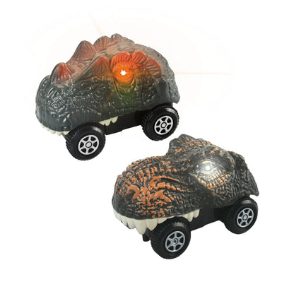 Set de 2 Carros en Forma de Dinosaurio para Pista
