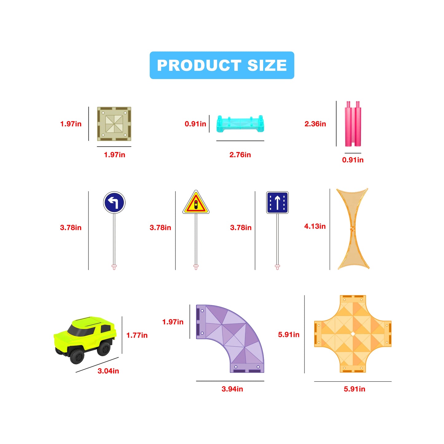 Pista de Carros Mini 40 Piezas - Bloques Magneticos