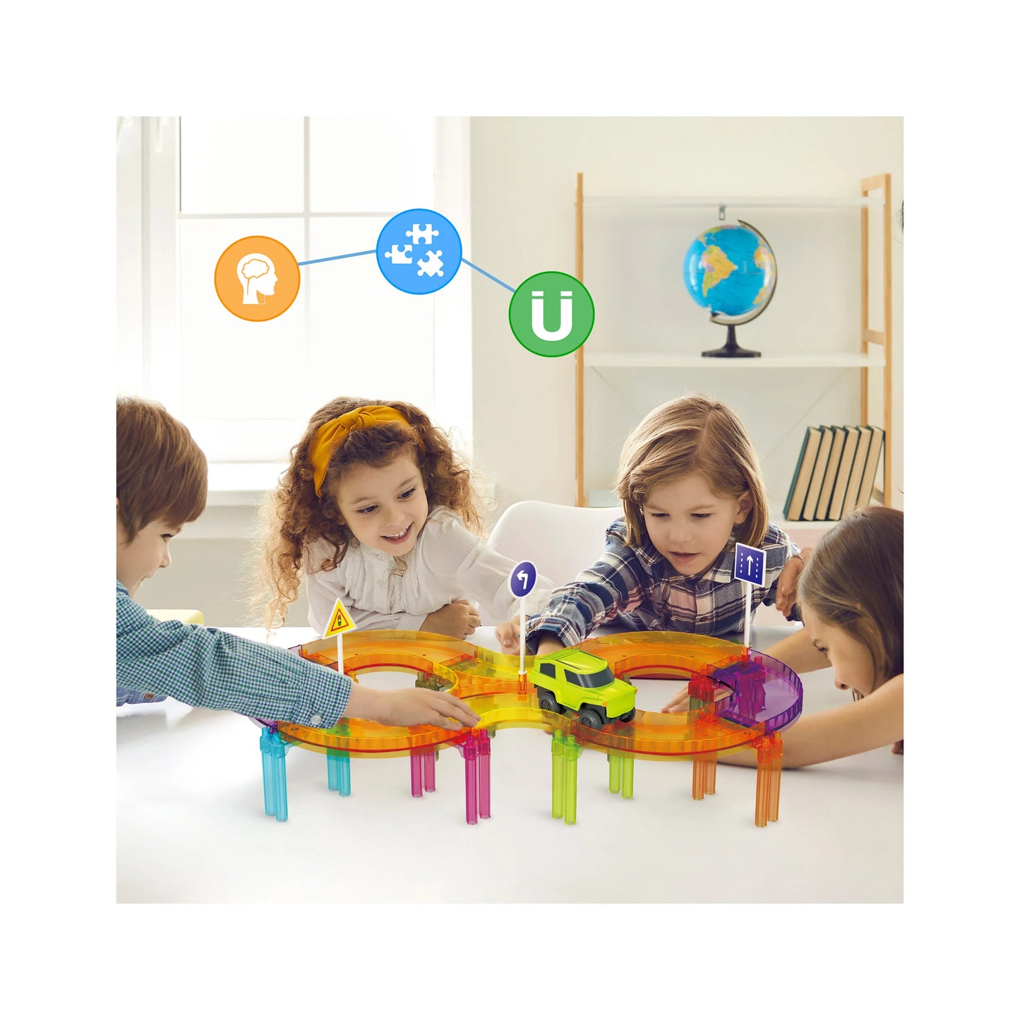 Pista de Carros Mini 40 Piezas - Bloques Magneticos