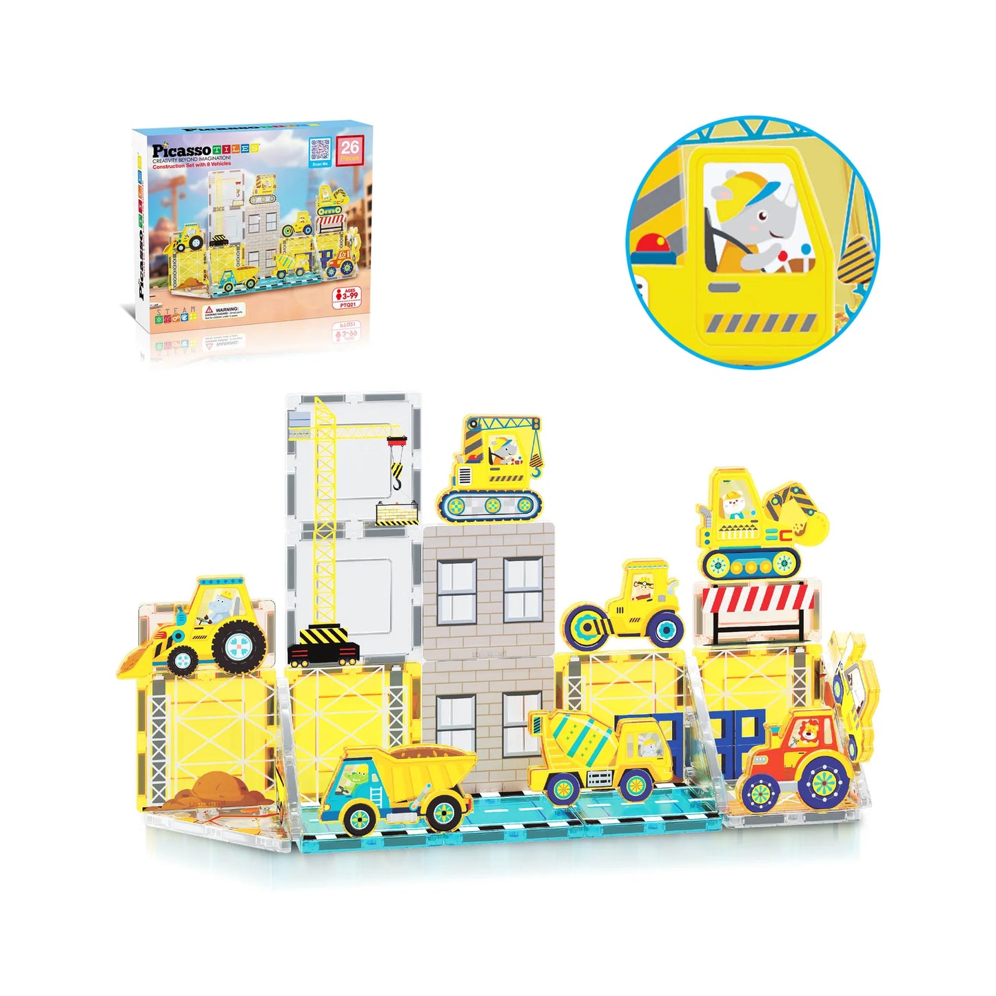 Set de 26 Piezas De Construcción - Bloques Magnéticos