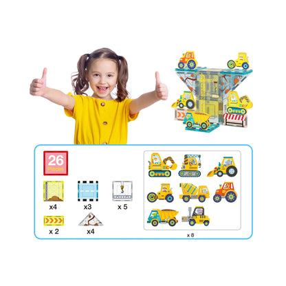 Set de 26 Piezas De Construcción - Bloques Magnéticos