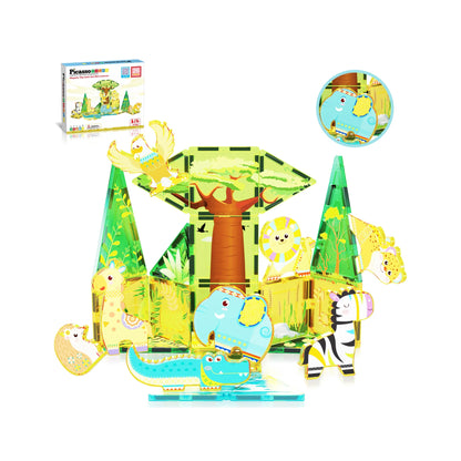 Set de 26 Piezas De Safari - Bloques Magnéticos