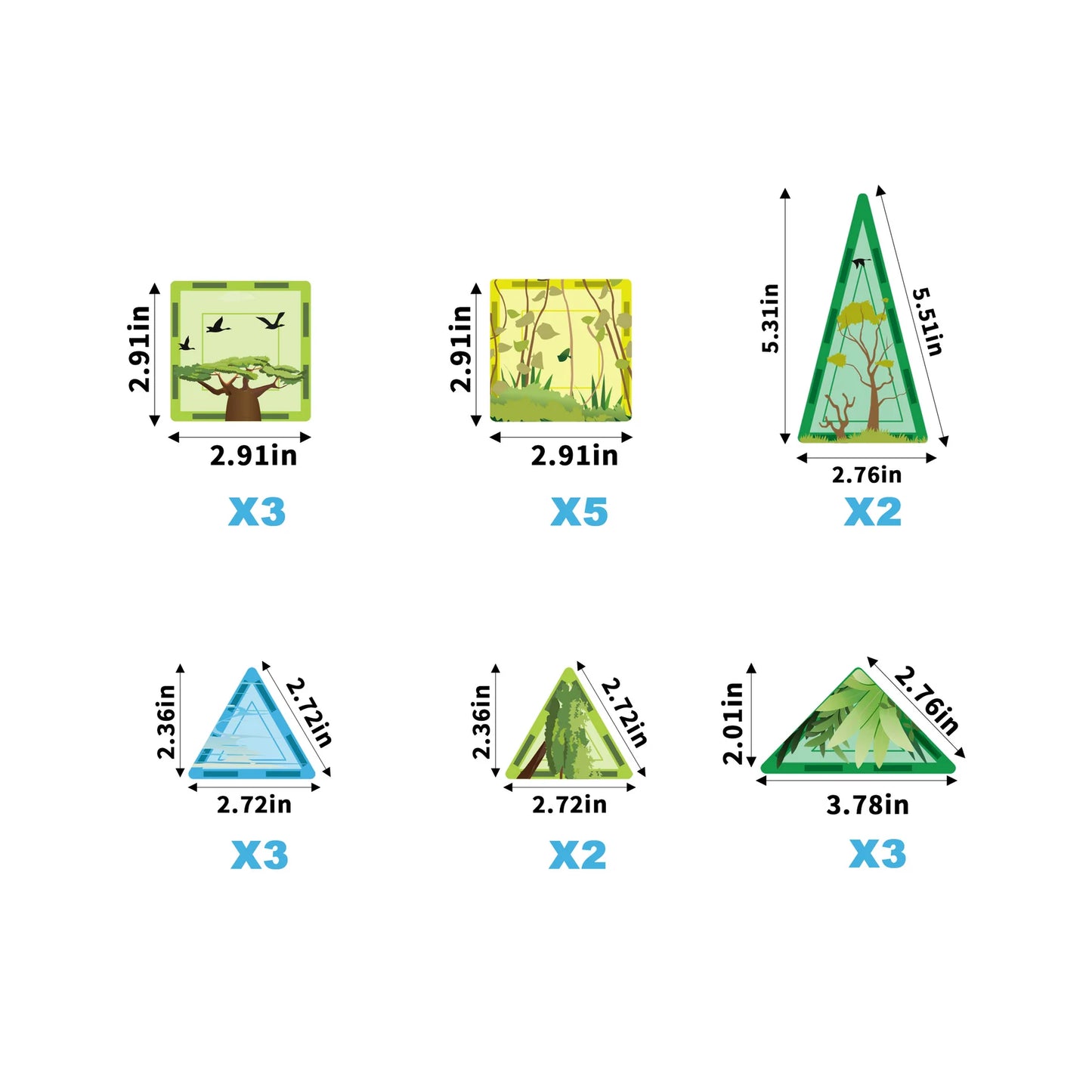 Set de 26 Piezas De Safari - Bloques Magnéticos