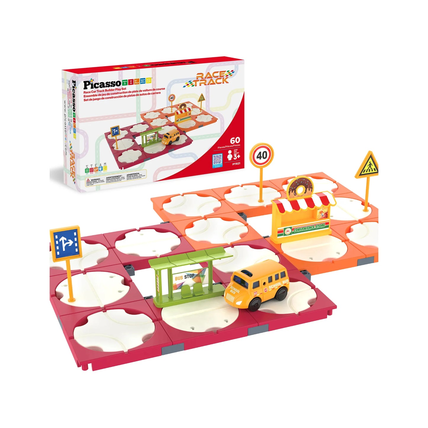 Set de 60 Piezas Pista de Carros que Rota