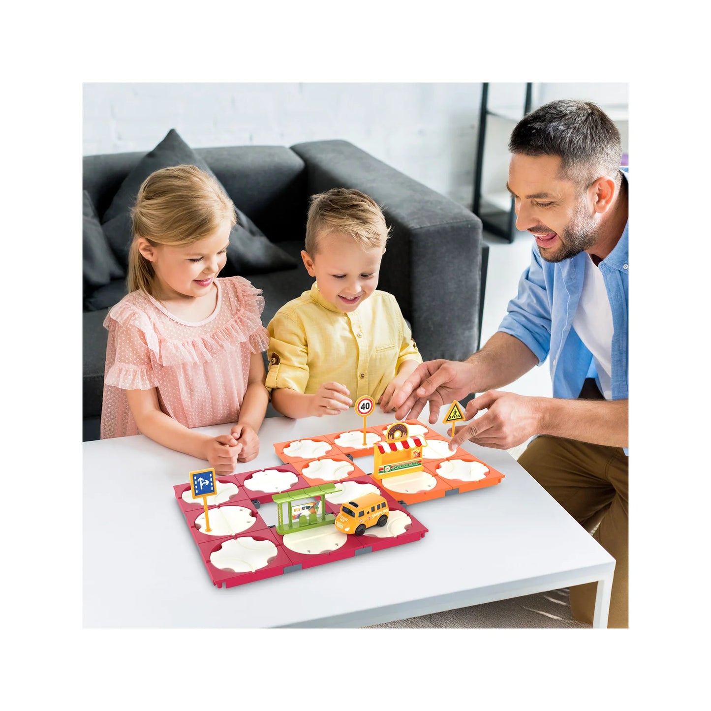 Set de 60 Piezas Pista de Carros que Rota