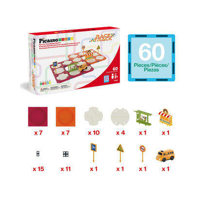 Set de 60 Piezas Pista de Carros que Rota