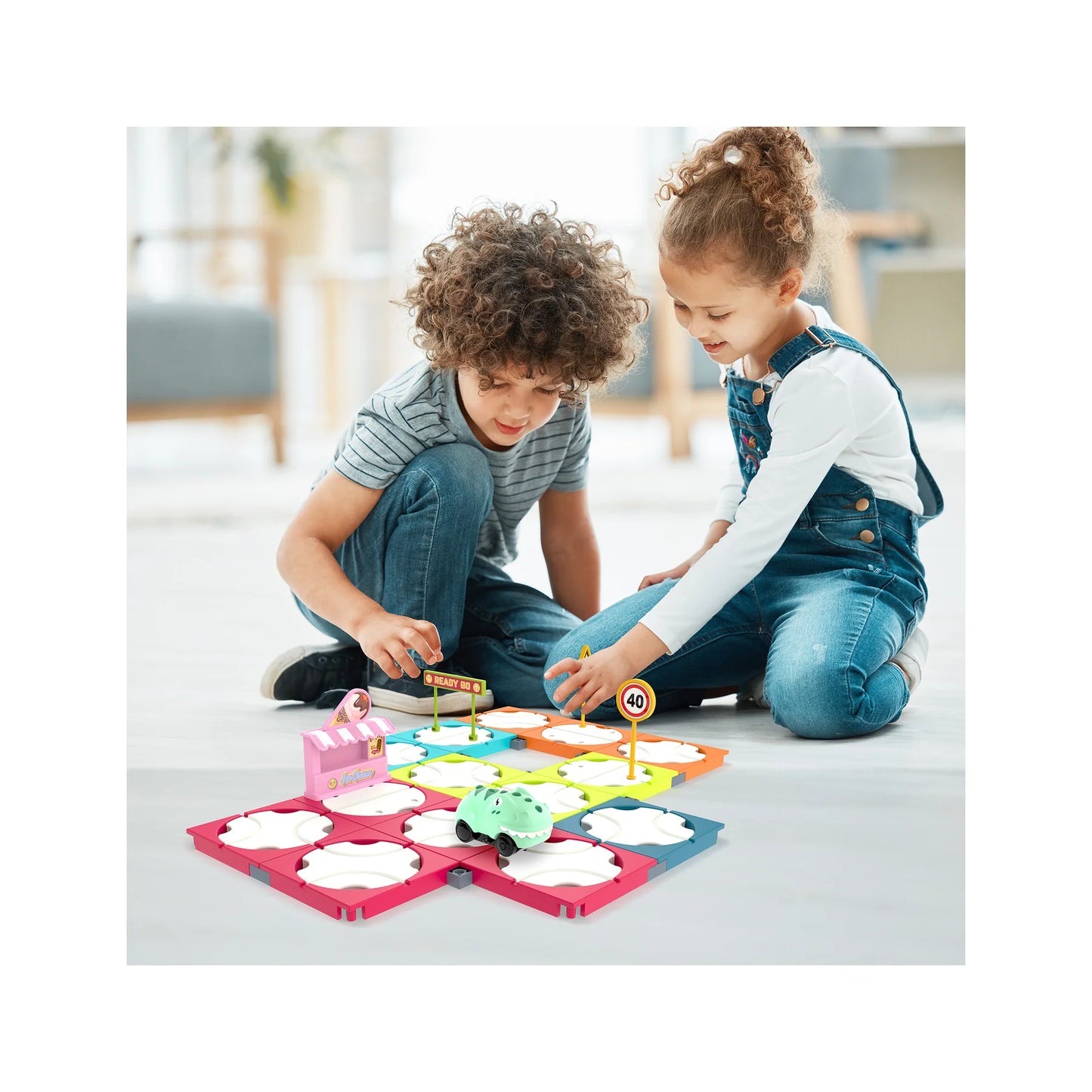 Set de 85 Piezas Pista de Carros que Rota