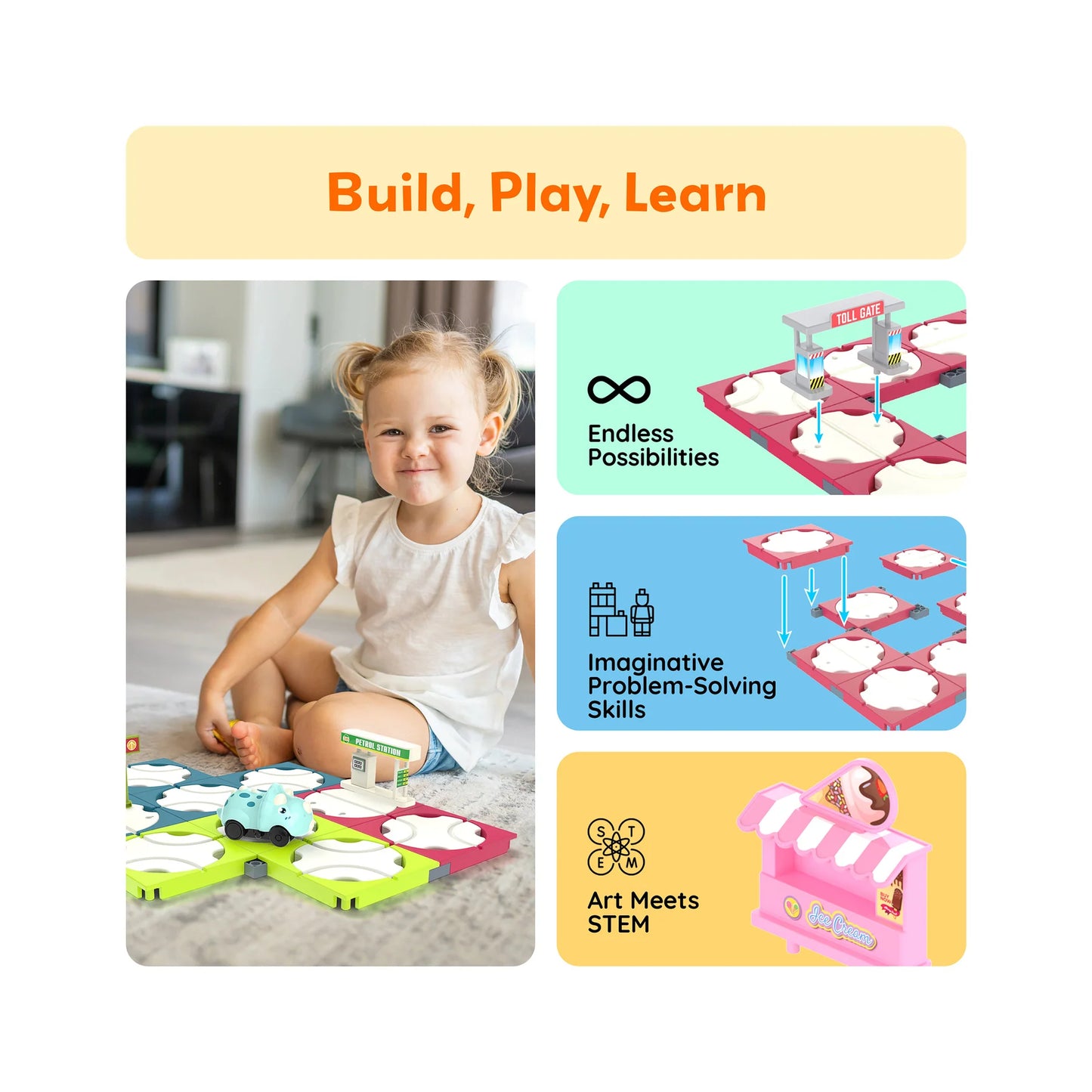 Set de 85 Piezas Pista de Carros que Rota