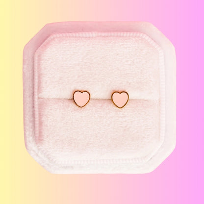 Aretes Tiny Peachy Heart  (Cubiertos 18K)