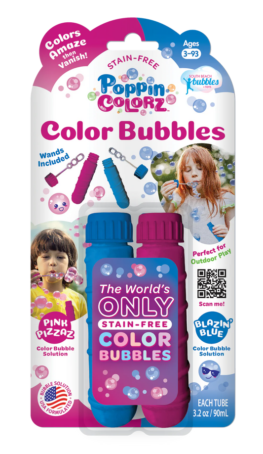 PoppinColorz™ 2-Pack Pink & Blue Color Bubble Tubes - Burbujas de Colores