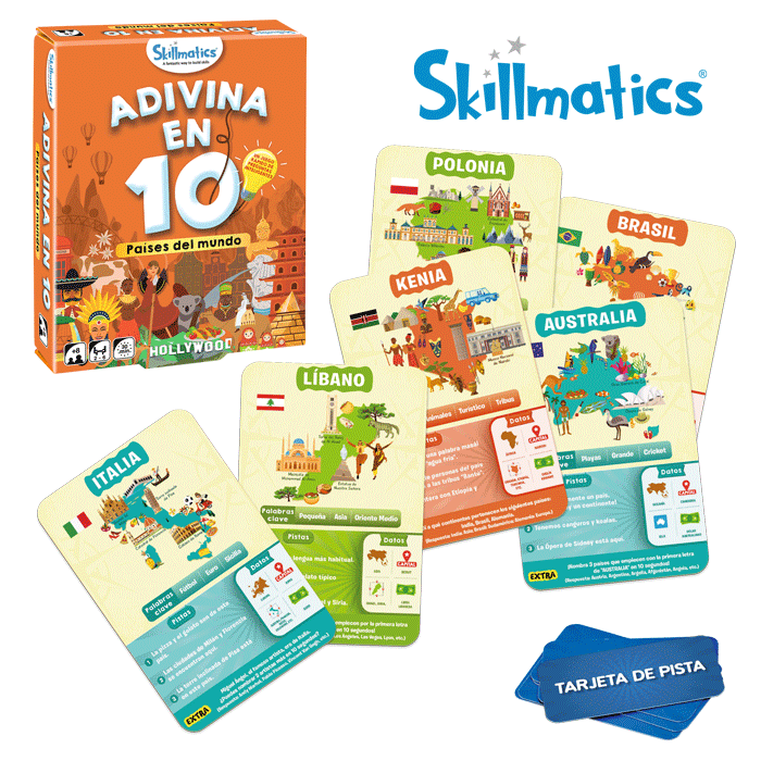 Adivina en 10 - Paises del Mundo - Juego de Mesa de Adivinar Paises