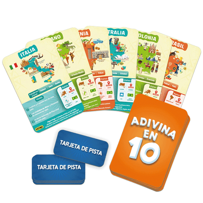 Adivina en 10 - Paises del Mundo - Juego de Mesa de Adivinar Paises