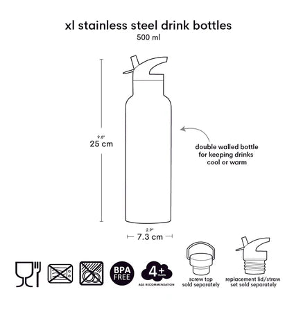 XL Stainless Steel Drink Bottle - Termo Acero Inoxidable Grande