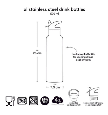 XL Stainless Steel Drink Bottle - Termo Acero Inoxidable Grande