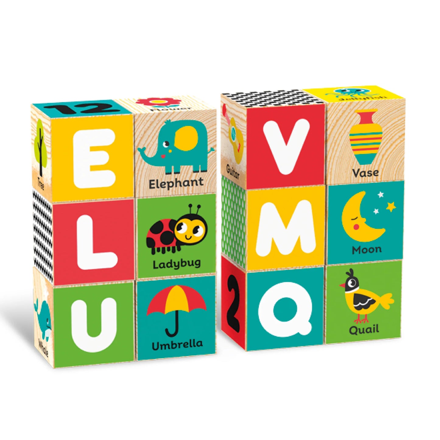 Set de Cubos de Madera de la Granja con Letras