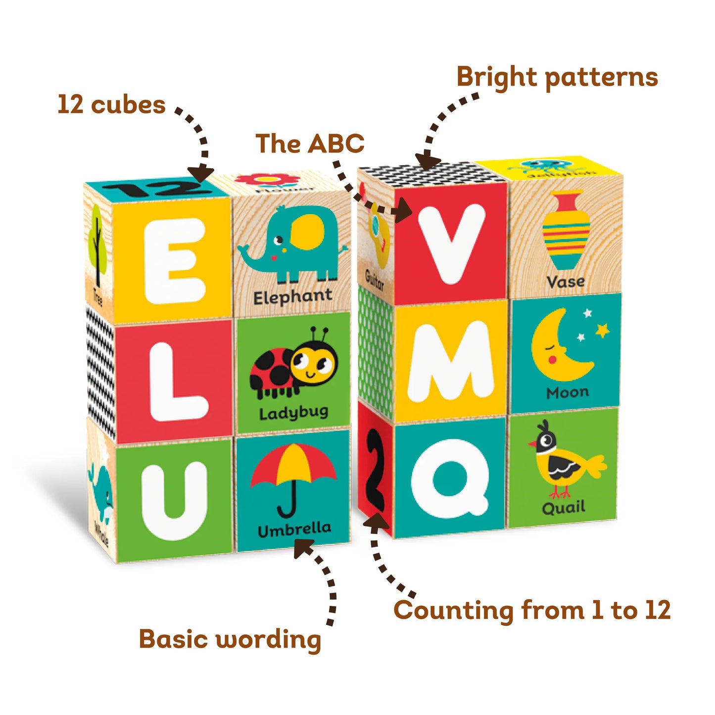 Set de Cubos de Madera de la Granja con Letras