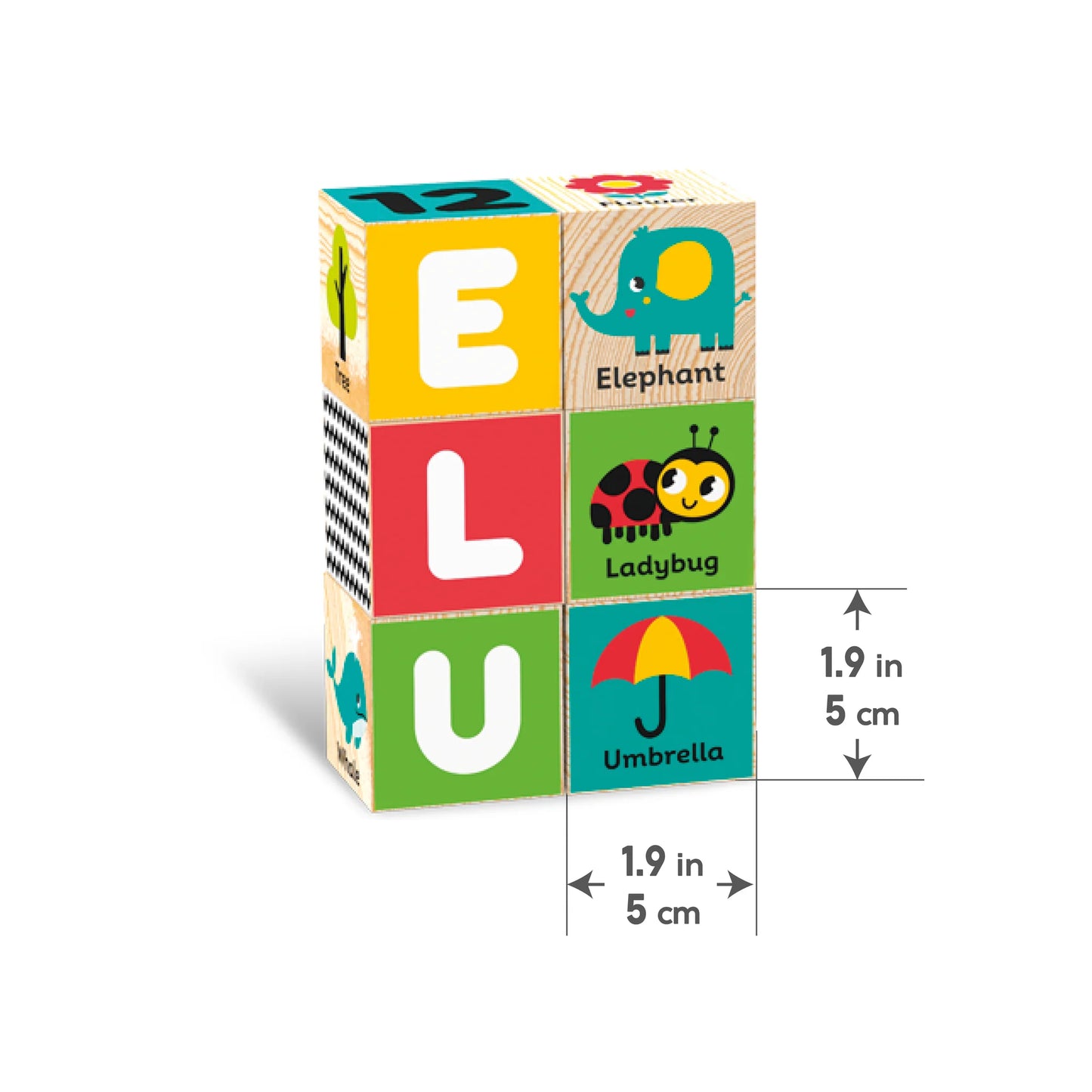 Set de Cubos de Madera de la Granja con Letras