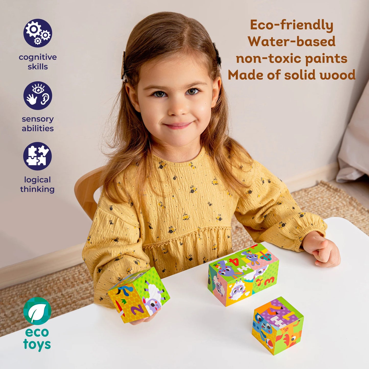 Set de Bloques de Madera de la Granja - Aprende a Contar