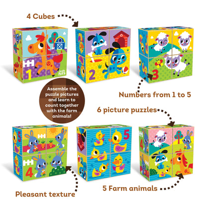 Set de Bloques de Madera de la Granja - Aprende a Contar