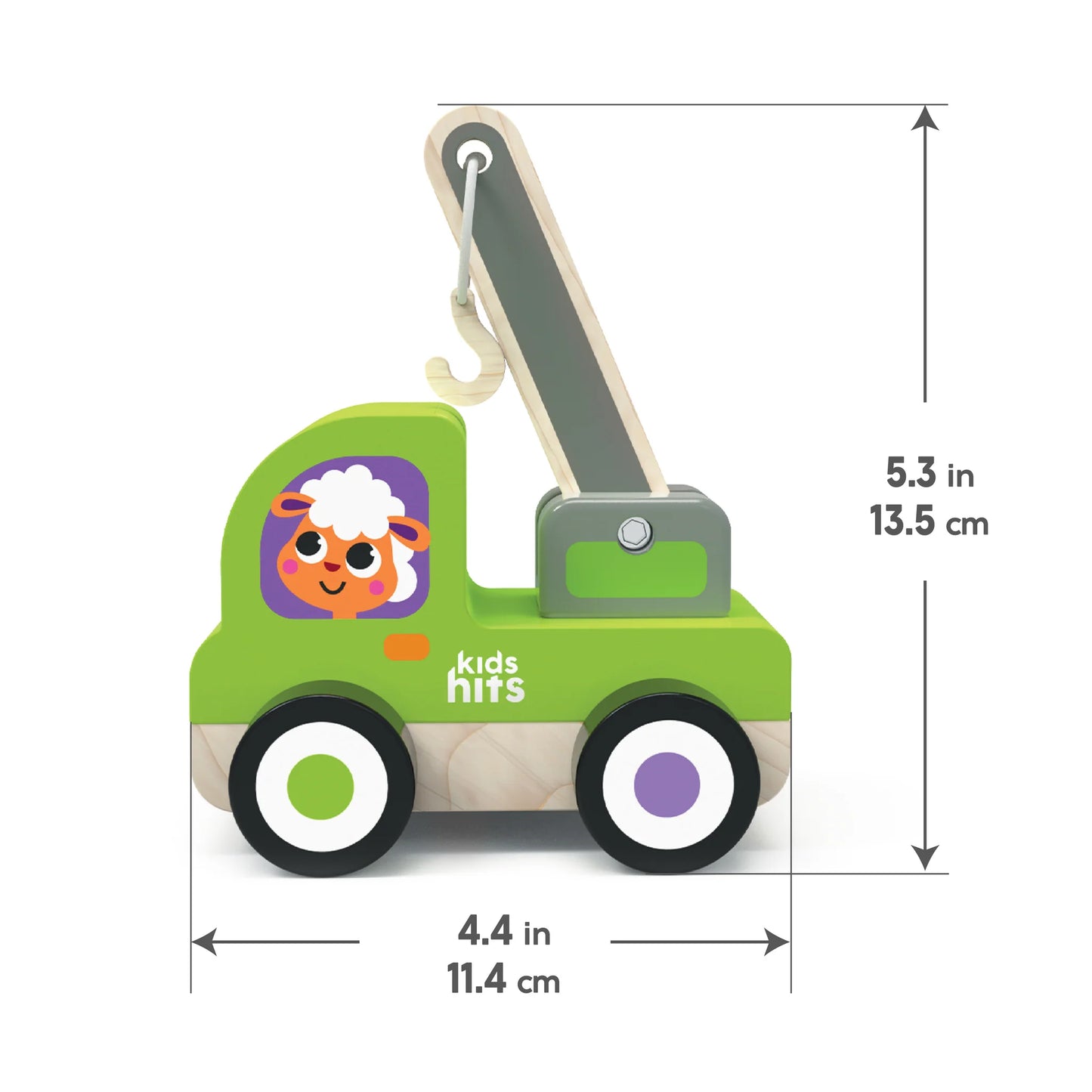 Set de Grua de Construccion con Numeros de Madera