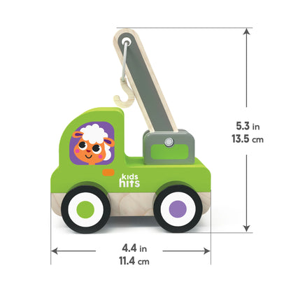 Set de Grua de Construccion con Numeros de Madera