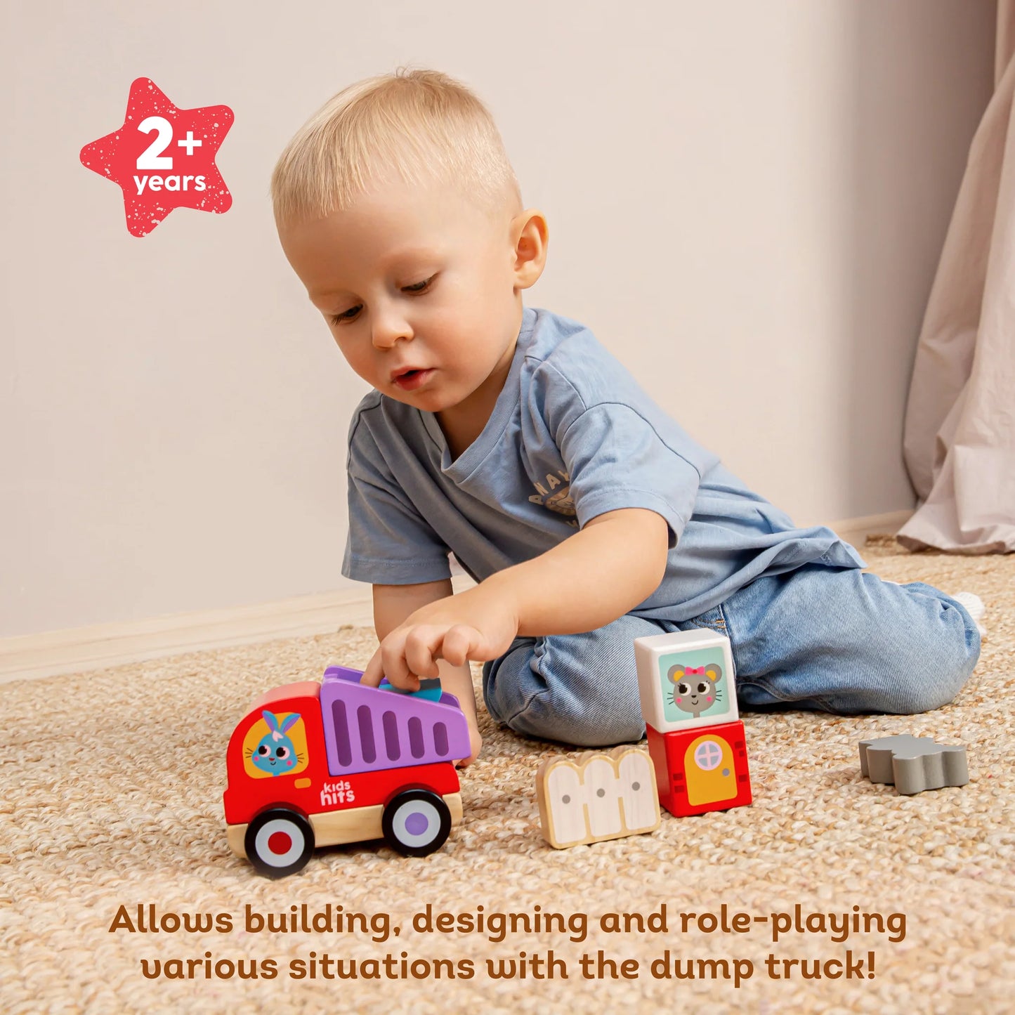 Set de Camion de Basura y Personajes de Madera