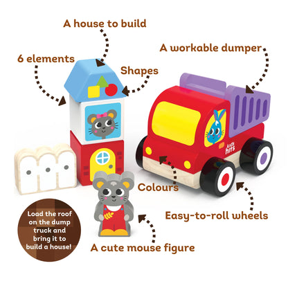 Set de Camion de Basura y Personajes de Madera