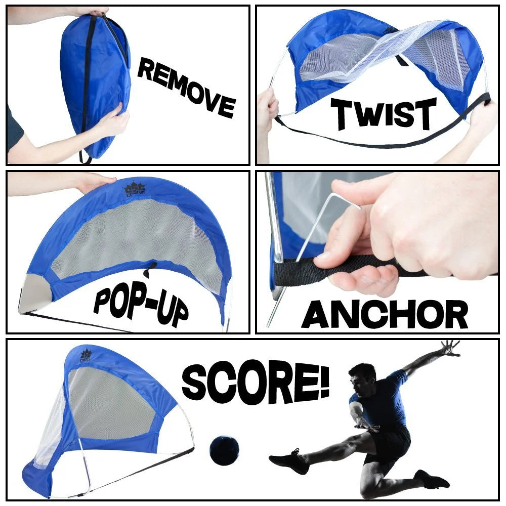 2 Pop Up Soccer Goal with Carrying Bag - 2 Porterias con bolsa para guardar