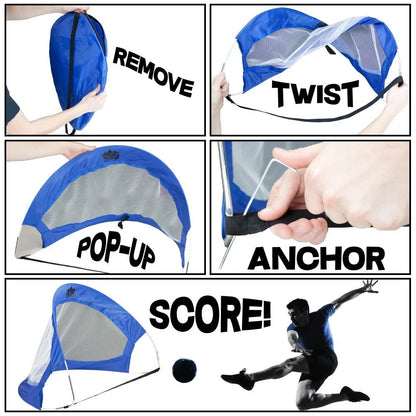 2 Pop Up Soccer Goal with Carrying Bag - 2 Porterias con bolsa para guardar