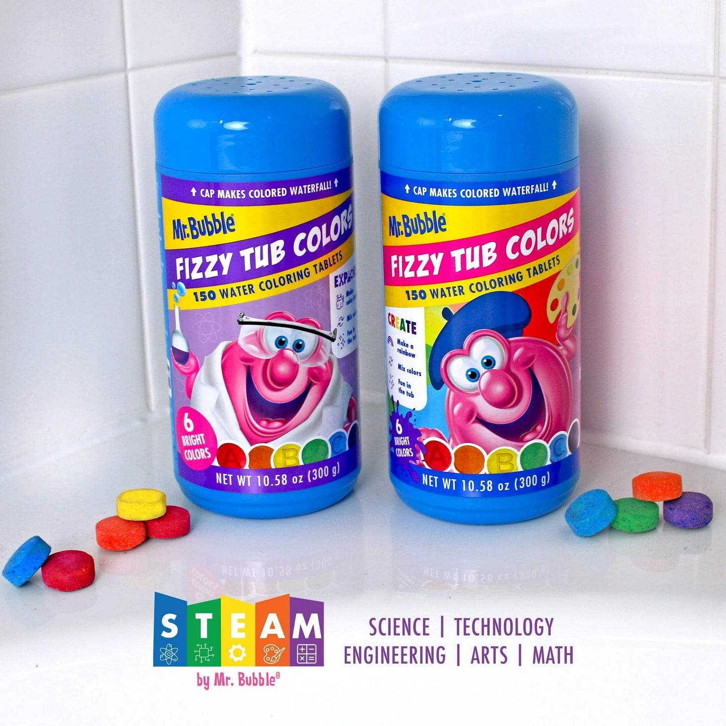 Mr. Bubble Fizzy Tub Colors - 150 Pastillas de Colores