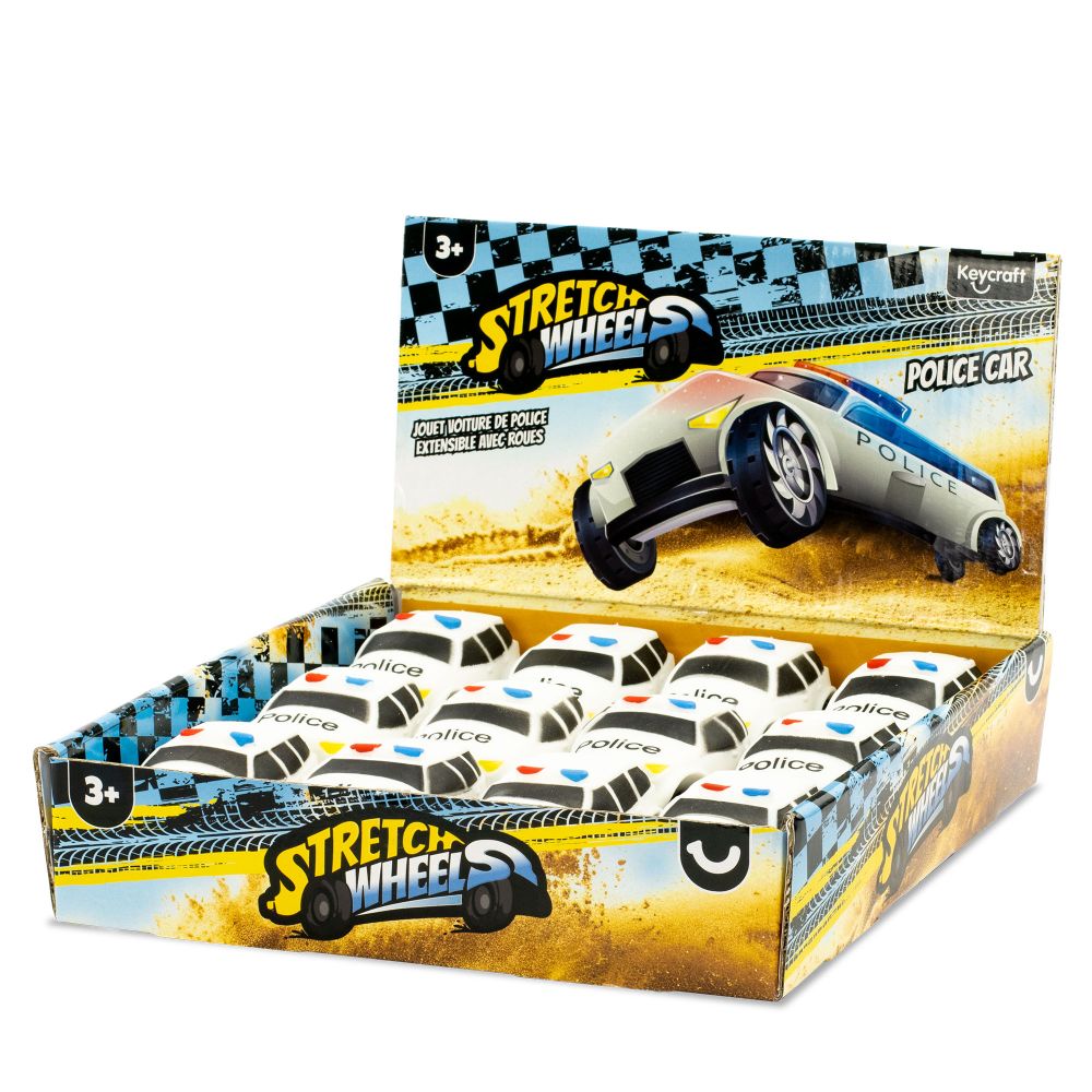 Stretch Wheels Sensory Police Car Toy