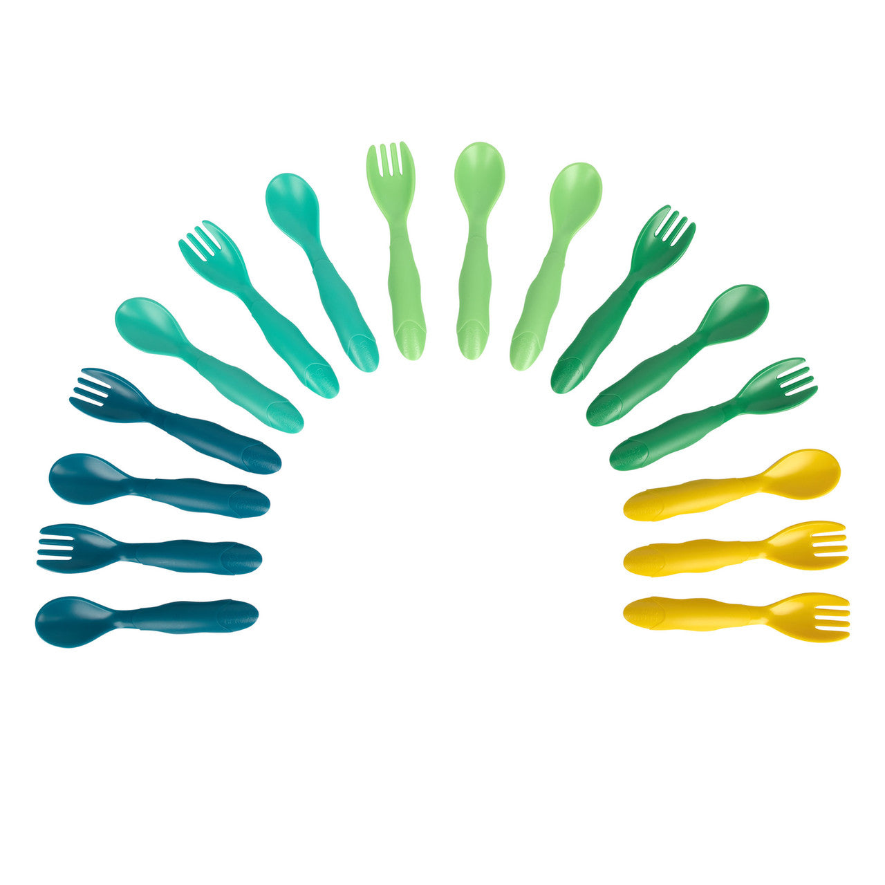 GreenGrown® Reusable Flatware – Toddler Forks & Spoons – 16 Pack - Set de Utensilios