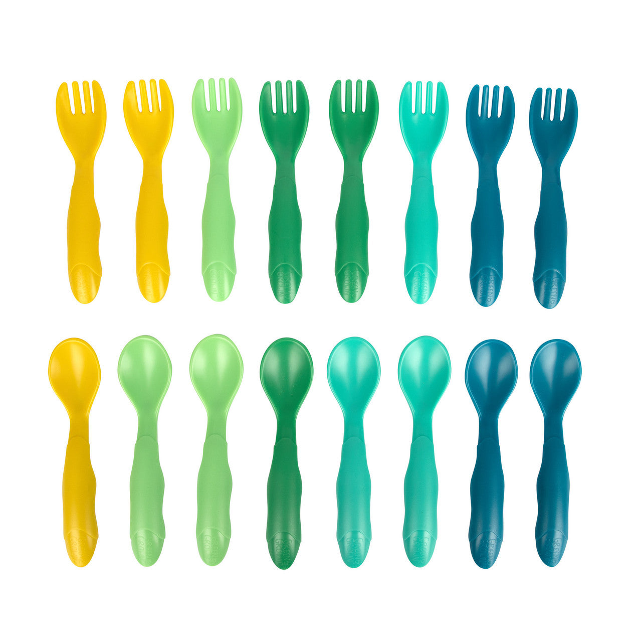 GreenGrown® Reusable Flatware – Toddler Forks & Spoons – 16 Pack - Set de Utensilios