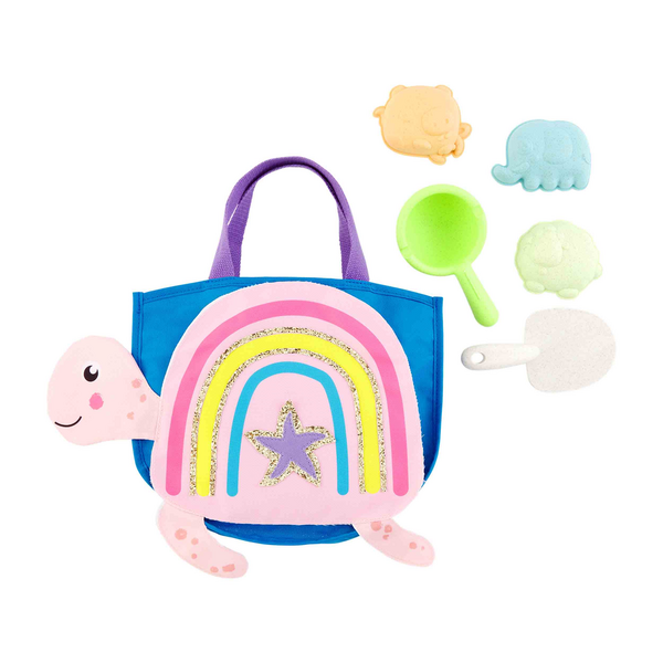 Tote de Playa con Juguetes de Tortuga Arcoiris