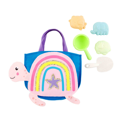 Tote de Playa con Juguetes de Tortuga Arcoiris