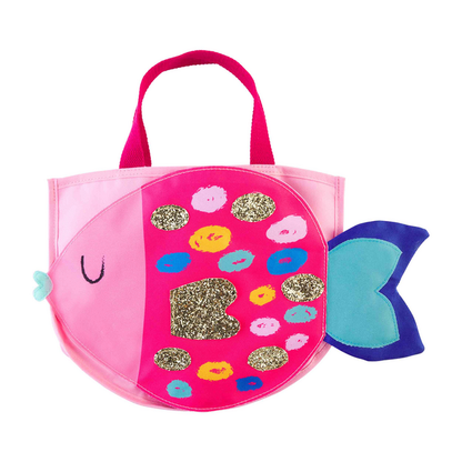 Tote de Playa con Juguetes de Pez Rosado