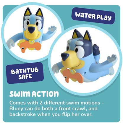 Swimming Bluey Bath Toy with Seahorse - Bluey Nadador