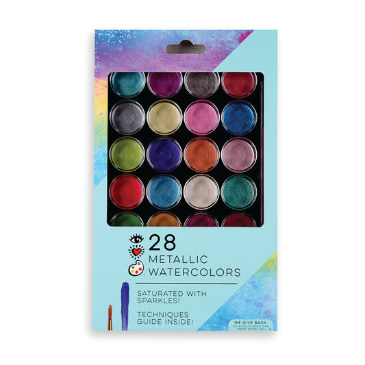 28 Acuarelas Metálicas