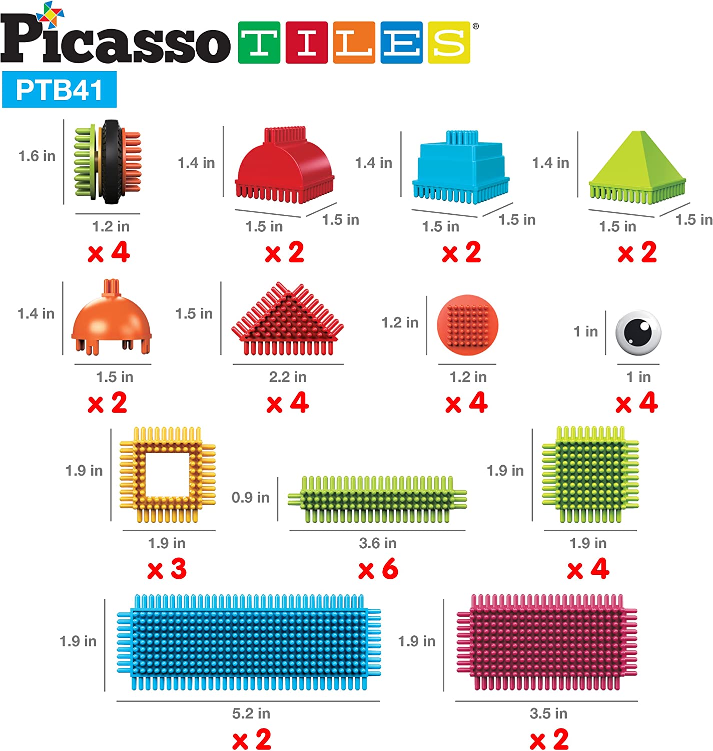 Set de 41 Piezas - Bristle Block Set - con ojos