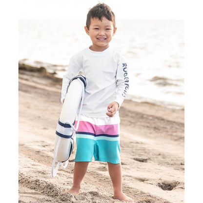 Vestido de Baño (Swim Trunks) - Azul con Rosado Colorblock
