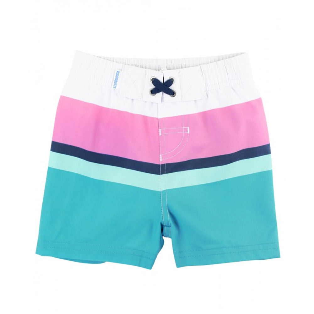Vestido de Baño (Swim Trunks) - Azul con Rosado Colorblock