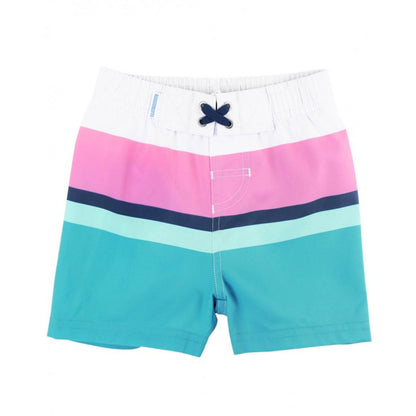 Vestido de Baño (Swim Trunks) - Azul con Rosado Colorblock