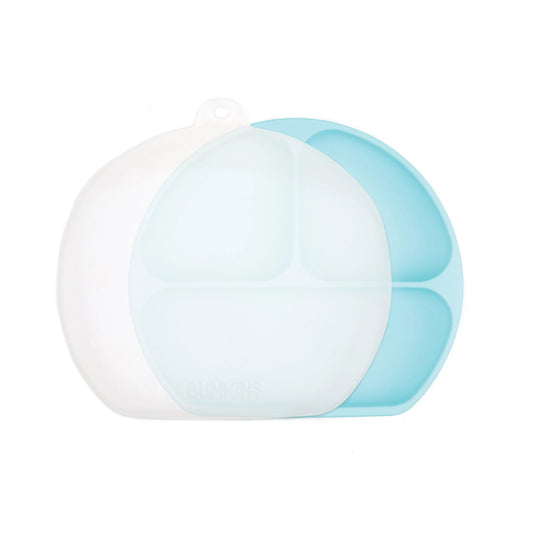 Plato de Silicona con Divisiones, Succión y Tapa  - Distintos Colores