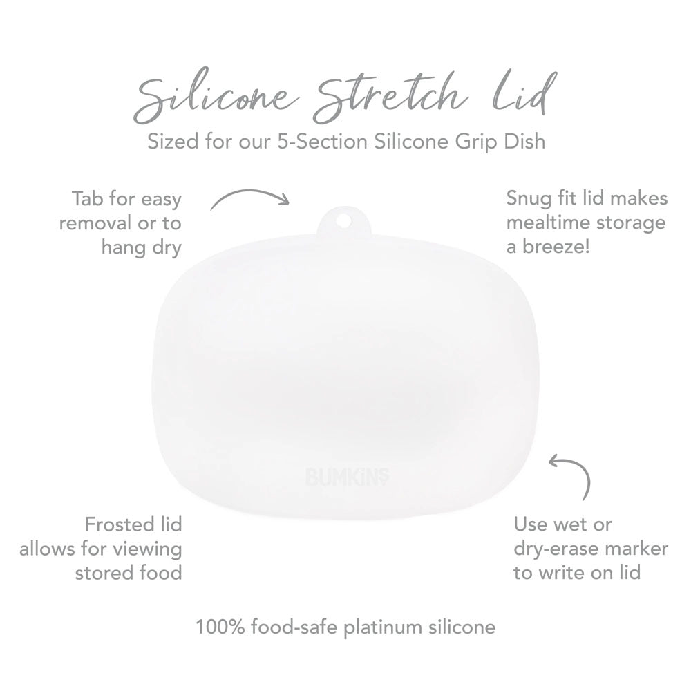 Plato de Silicona con 5 Divisiones, Succión y Tapa