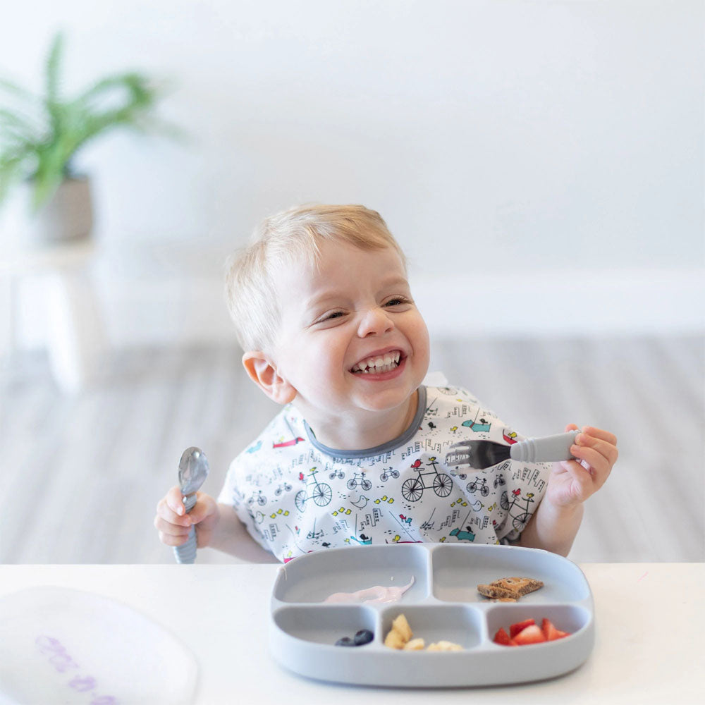 Plato de Silicona con 5 Divisiones, Succión y Tapa