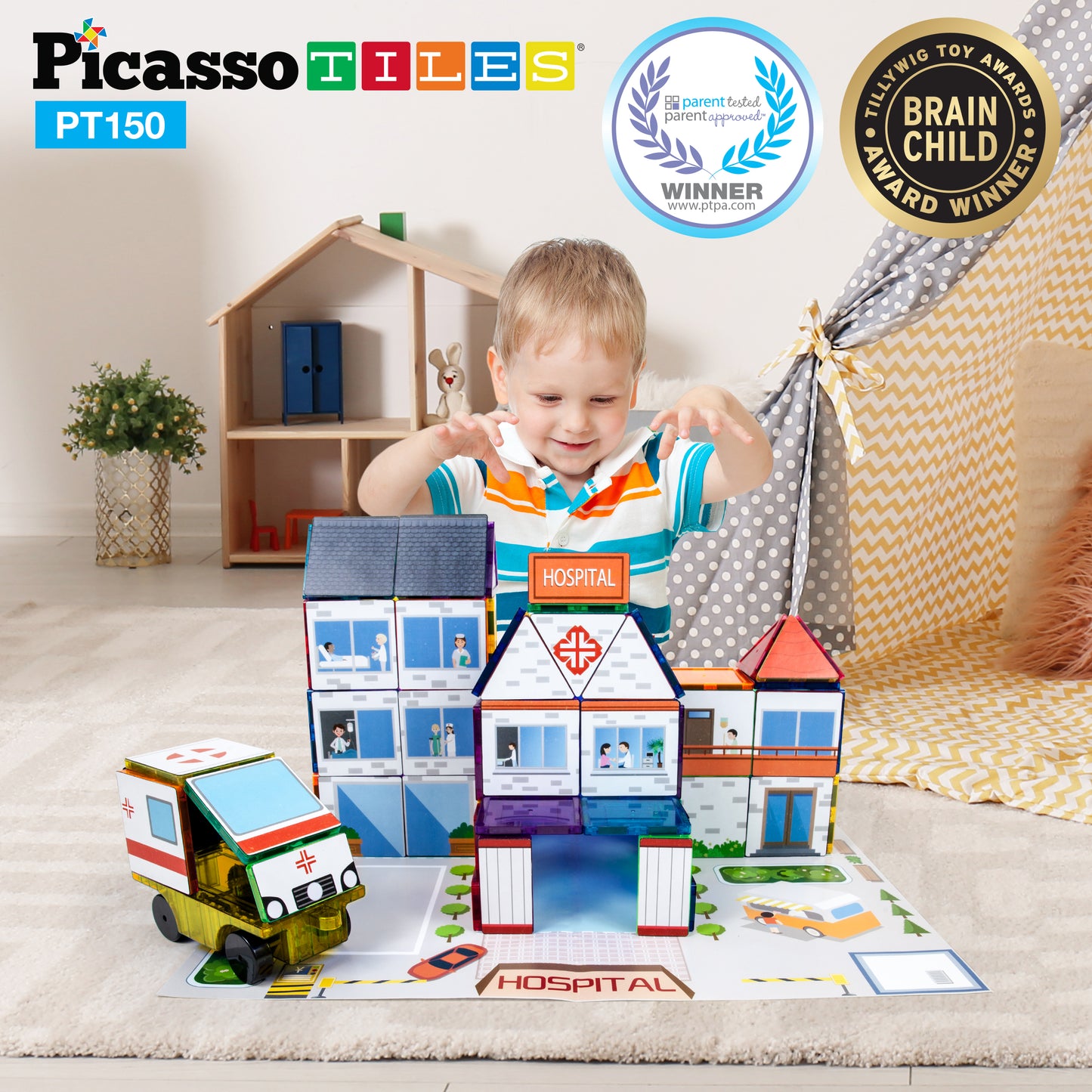 Bloques Magnéticos - Set de 150 Piezas 3 Temas en 1